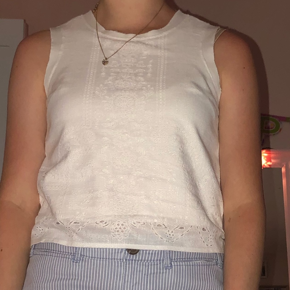 White patterned tank top